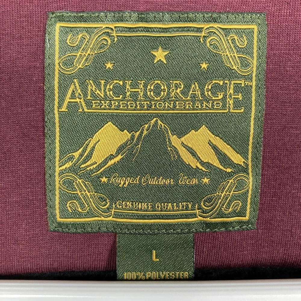 Anchorage Expedition Brand Shirt Jacket Mens L NEW Gray‎ Burgundy Plaid Sherpa
